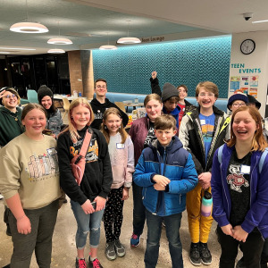 Teen Late Night! Register now! Group of smiling teens