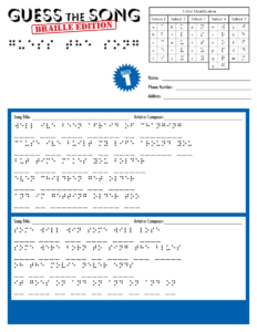GTS Braille entry slips