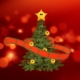 Evergreen tree wrapped in movie strip