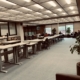 Staff photo of new public computer work stations. Without the computers.