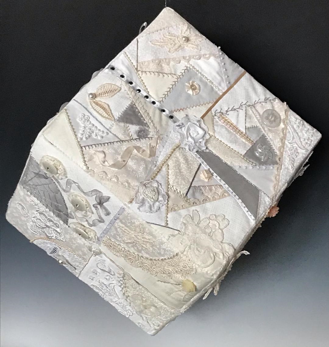 "Crazy Cubed" | Peggy Denton | fabric, quilting, embroidery, embellishments