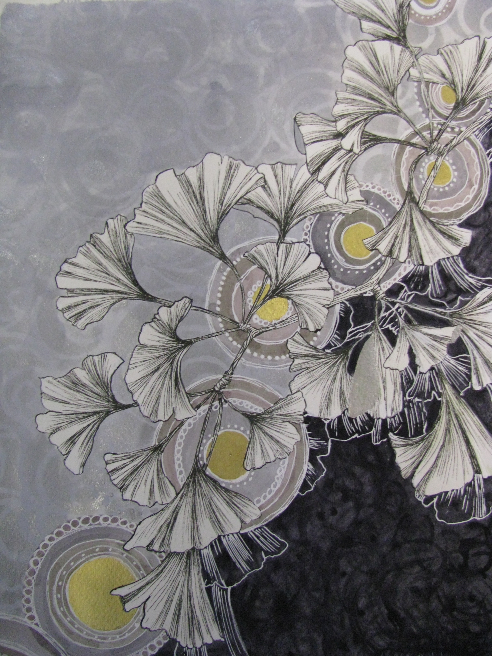 "Ginkgo" | Val Naber | watercolor, India ink