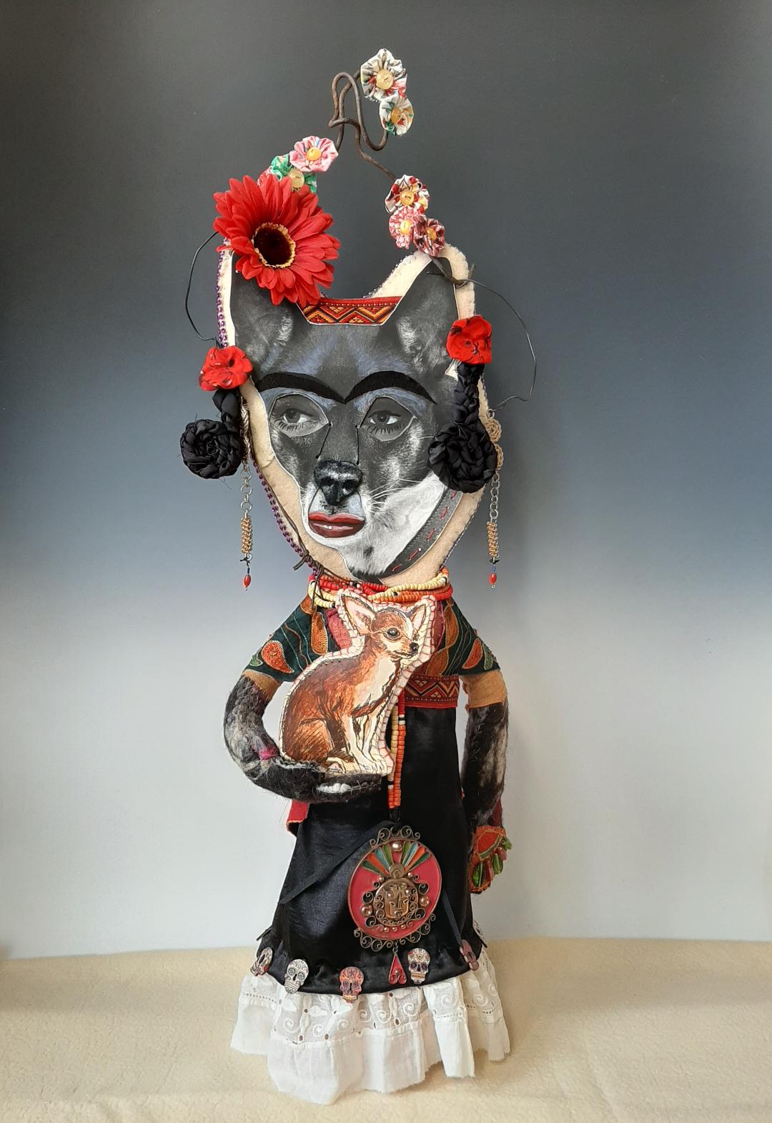 "Frida and Dog" | Gail Schellinger | mixed media