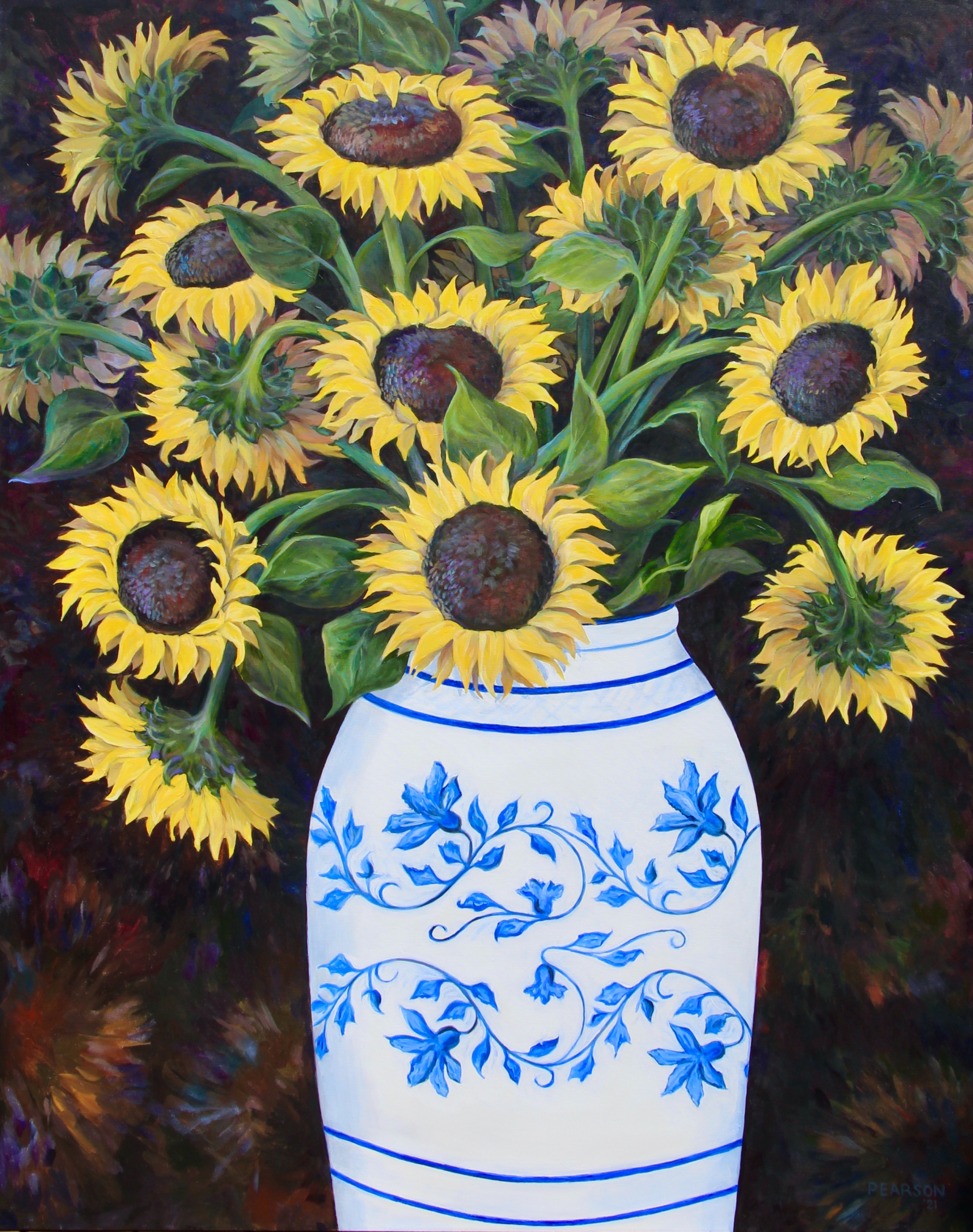 "Sunflowers for Sally" | Susan Phelps Pearson | acrylic on canvas