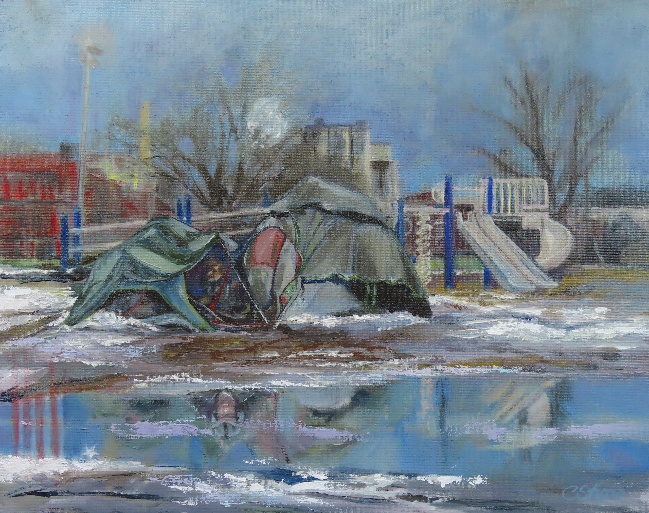 "Slide to Unsheltered"