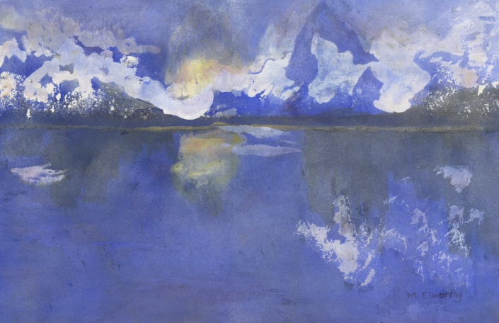 “Sunrise on the North Norway Fjord” | Mary Elworthy | watercolor | 20.5″ x 28″ | NFS "Sunrise on the North Norway Fjord" | Mary Elworthy | watercolor | 20.5" x 28" | NFS