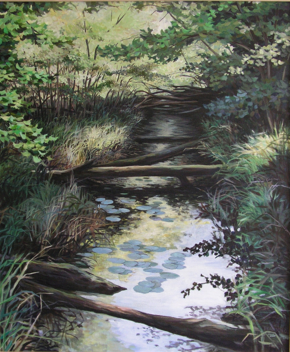 “Ice Age Trail” | Susan Pearson | acrylic | 32″ x 236″ | NFS "Ice Age Trail" | Susan Pearson | acrylic | 32" x 236" | NFS