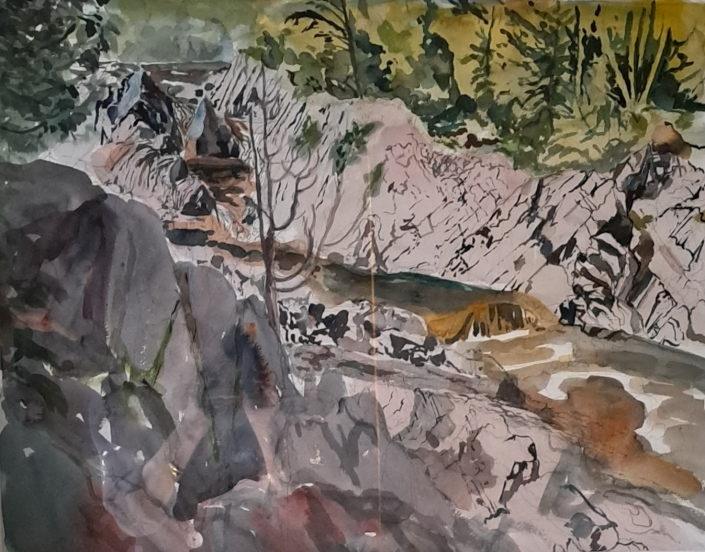 “Jay Cooke Park” | Anders Shafer | watercolor | 27″ x 34″ | $600 "Jay Cooke Park" | Anders Shafer | watercolor | 27" x 34" | $600