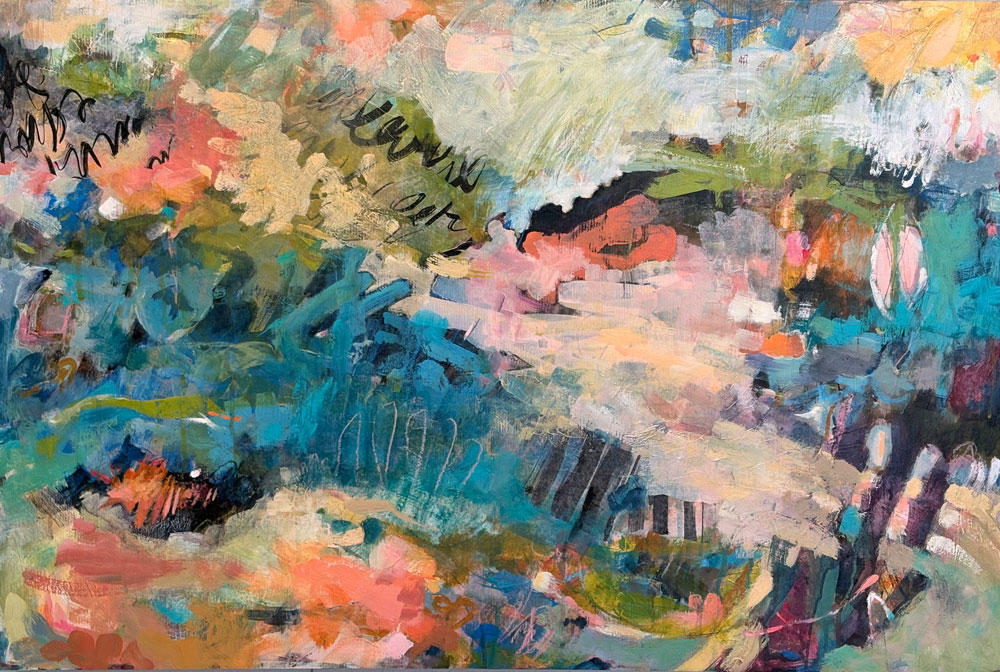 Mary Rossing | Stepping Into the River Again for the First Time | mixed media | $850