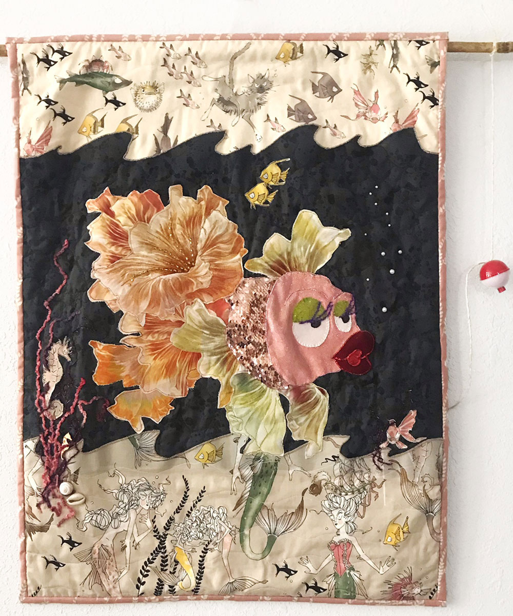 Ghasty Gertie | Ellen Nelson | collage art quilt | $750