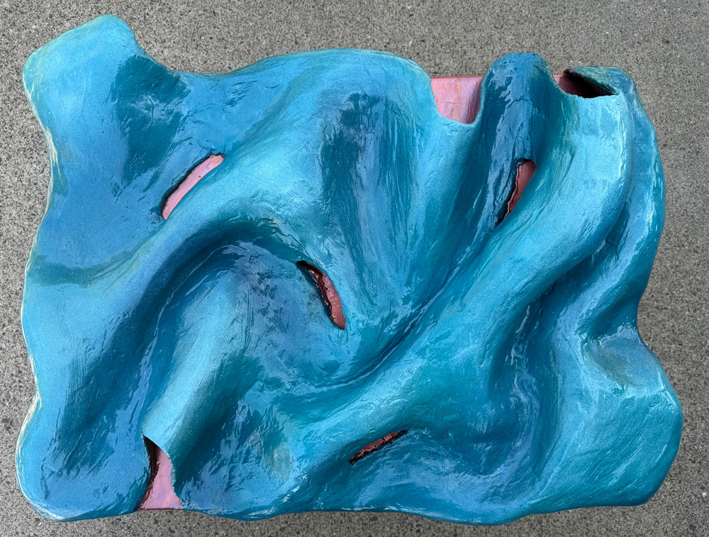 What Lies Beneath the Surface | Eleni Hein | plaster, burlap, acrylic paint, canvas | $800
